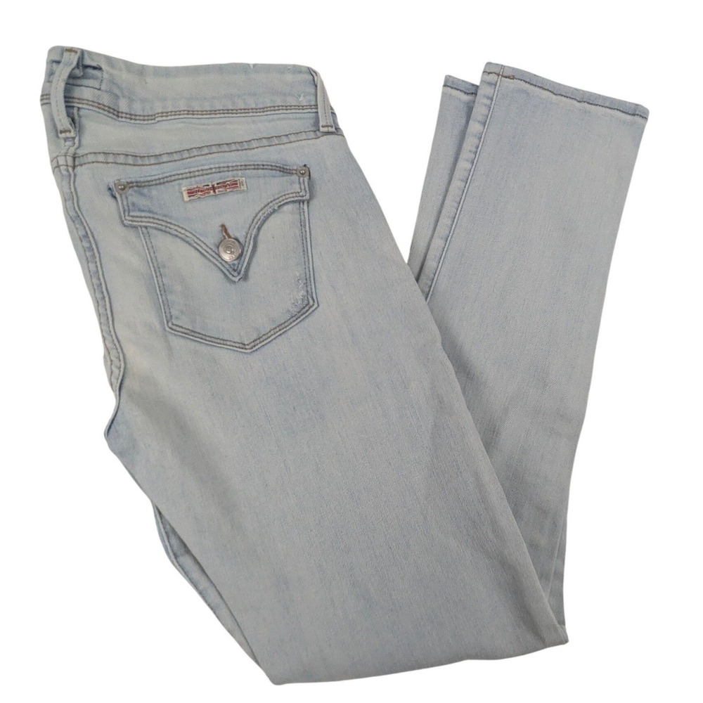 Hudson Light Skinny Jeans Low Rise Flap Pocket Denim Womens 10/12 30x30